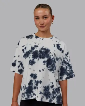 1% Better Heavyweight Cropped Tee - White-Black-Tie Dye