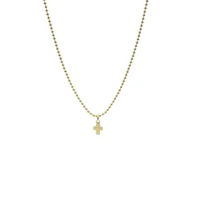 14k Gold Filled 15" Baby Bliss Necklace with Luxe Cross- Waterproof!