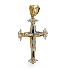 14K two tones gold modern cross-226127