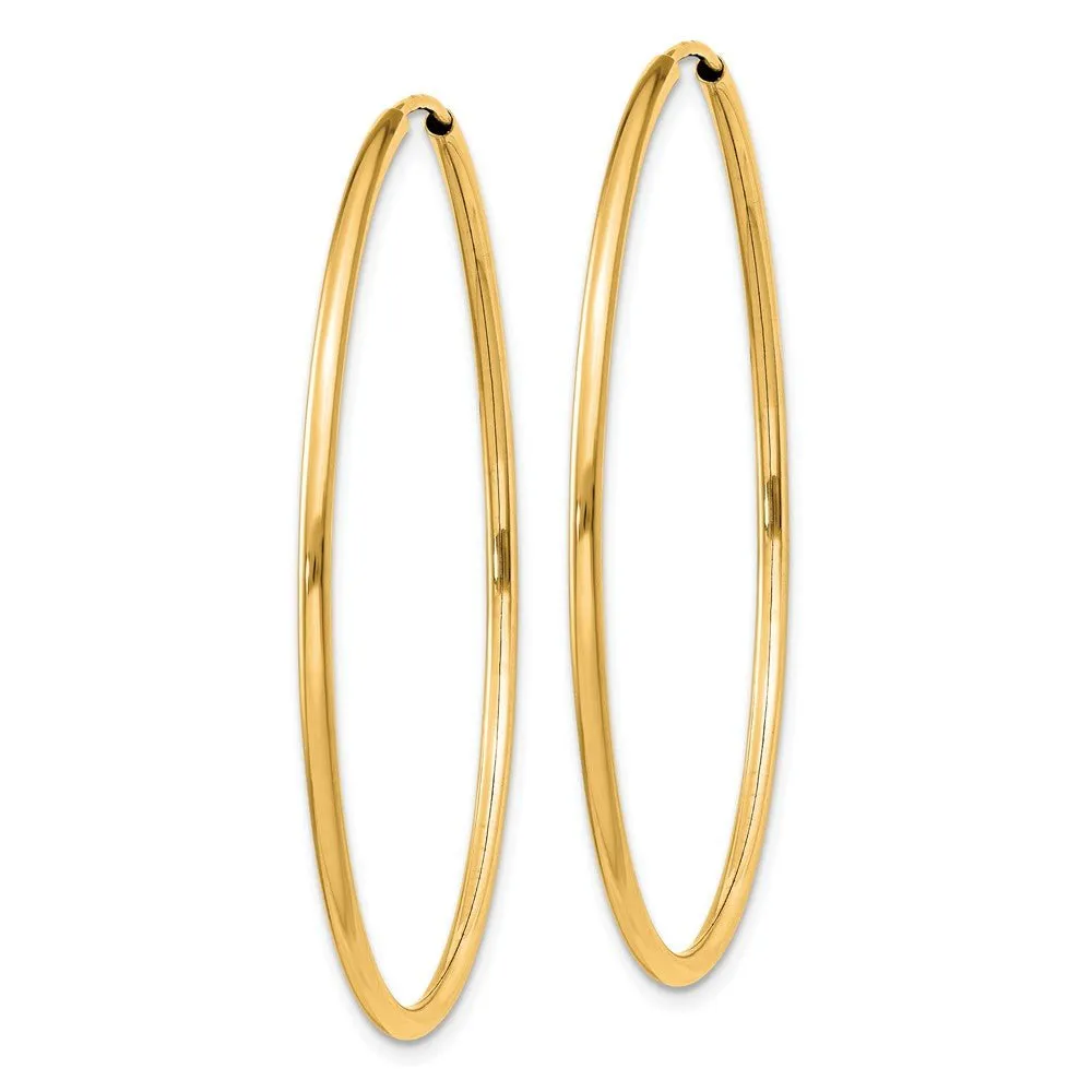 1.5mm x 42mm 14k Yellow Gold Polished Round Endless Hoop Earrings