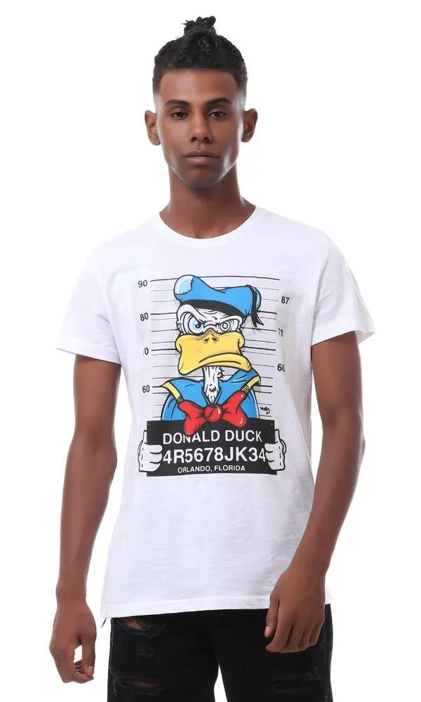 57495 Printed " Donald Duck" Summer T-Shirt - White