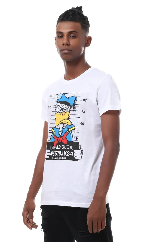 57495 Printed " Donald Duck" Summer T-Shirt - White