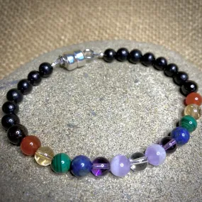 7 Chakra Gemstone Bracelet With Shungite For Whole Body Energy Balance