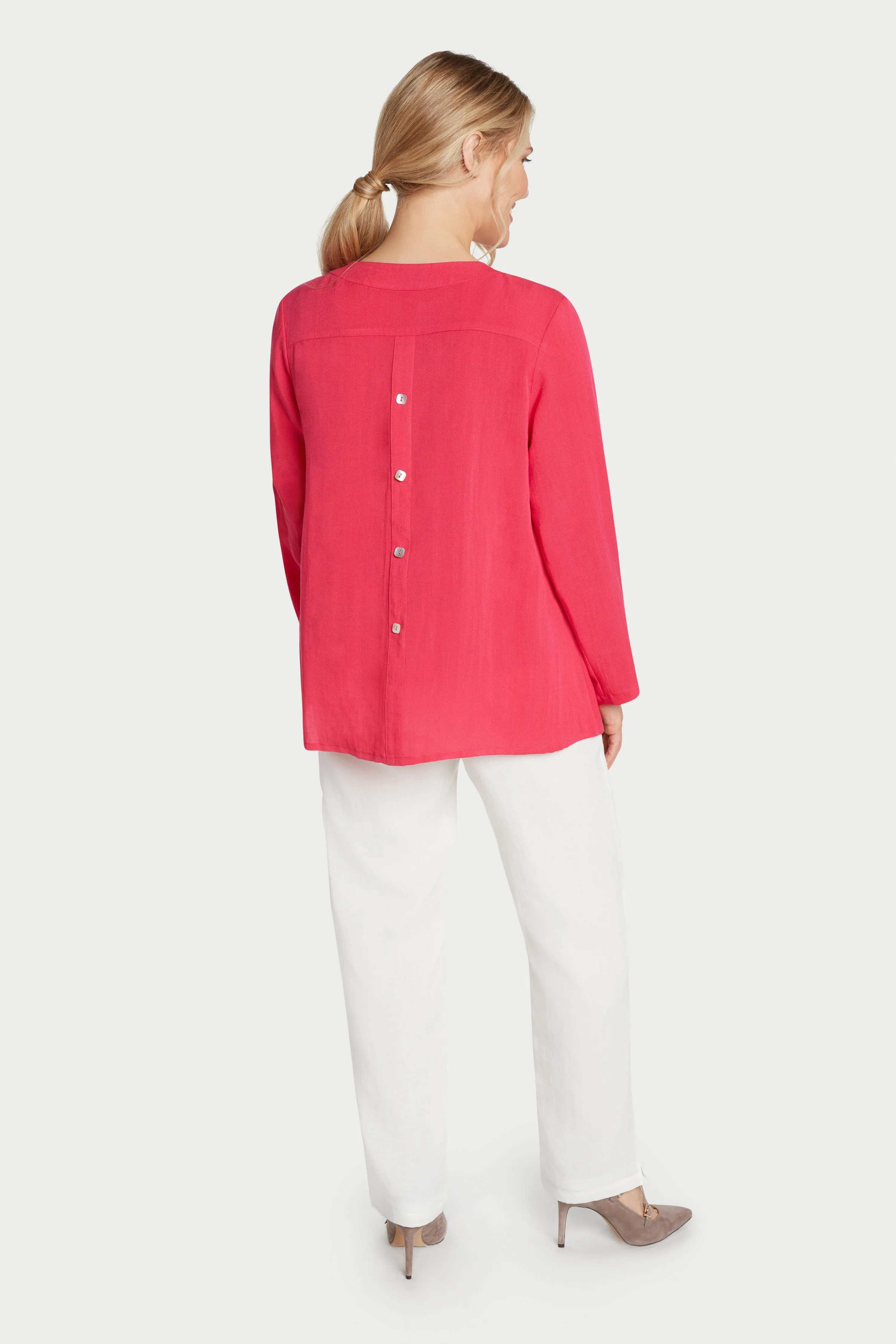 AA66 - Front/Back Button Linen Top