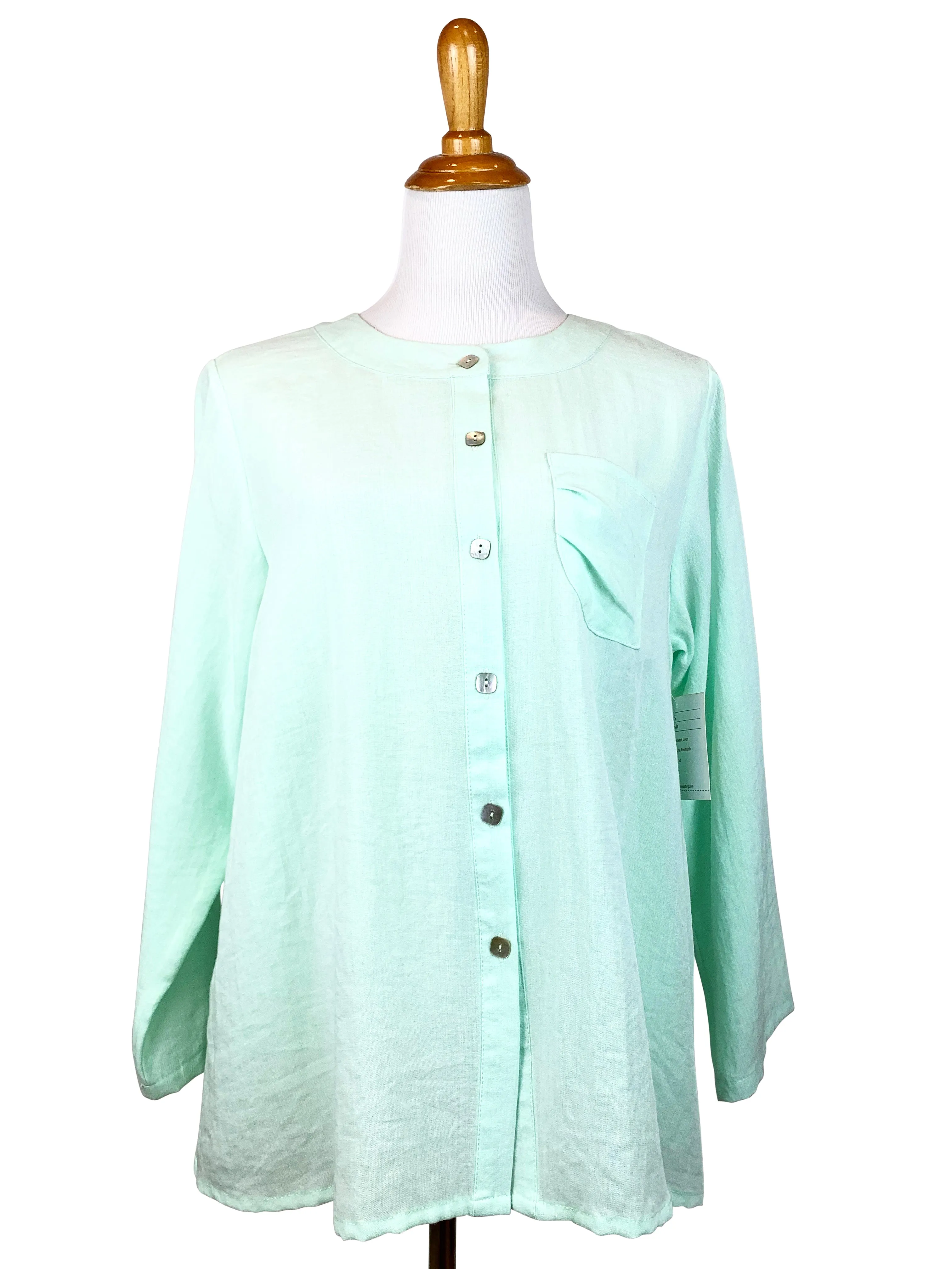 AA66 - Front/Back Button Linen Top