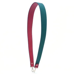 Accessory - Plain Dark Green /Solid Red reversible replacement Fashion Shoulder Strap