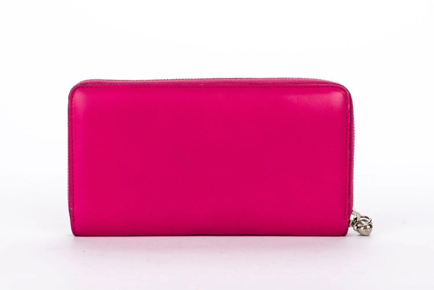 Alexander McQueen Fuchsia Nappa Leather Zippy Wallet with Box