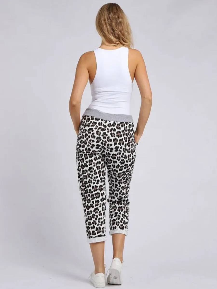 Anne   Kate Italian Leopard Print Pant White 16-20