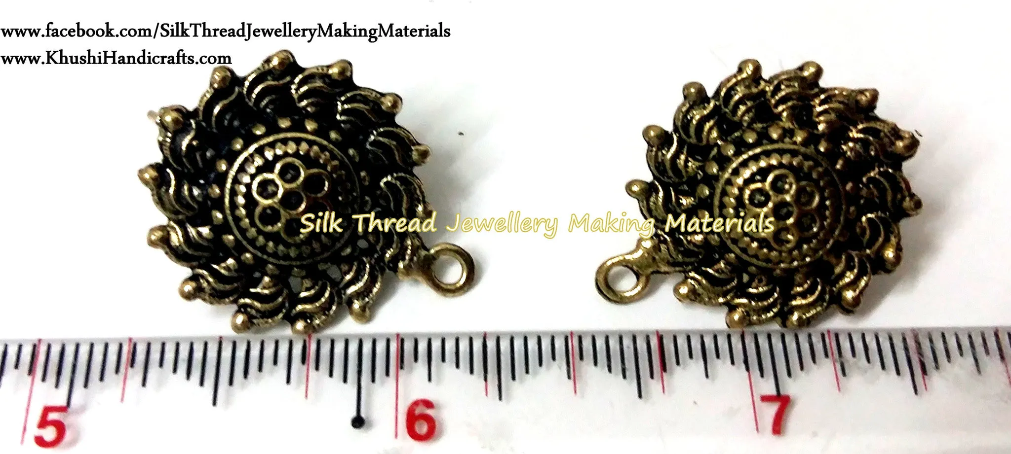 Antique Gold Circular Designer Sun Studs -ST40