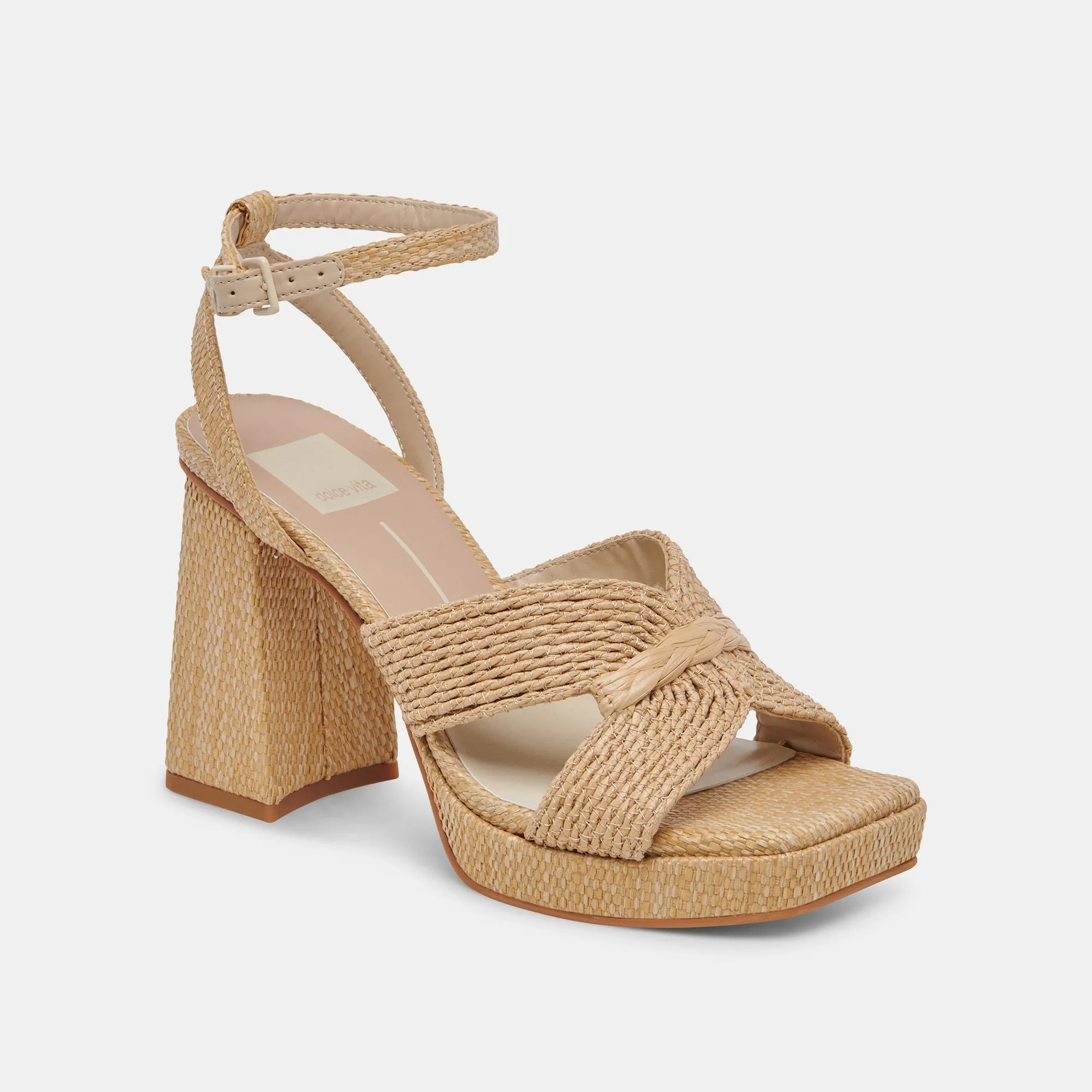 ARIES HEELS LT NATURAL RAFFIA