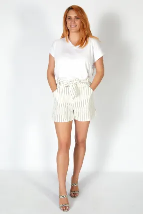 Betty Basics Tyler Short in White Pinstripe