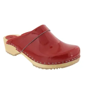 BJORK LEIA Wood Classic Open Back Patent Leather Clogs