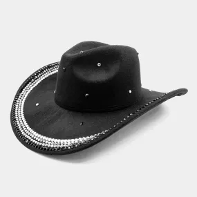 Black Bling Studded Cowboy Western Hat