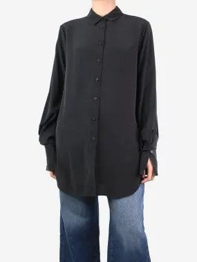 Black silk shirt - size UK 10