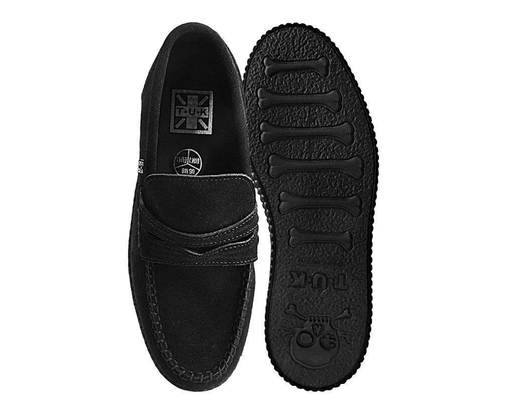 Black Suede Penny Loafer