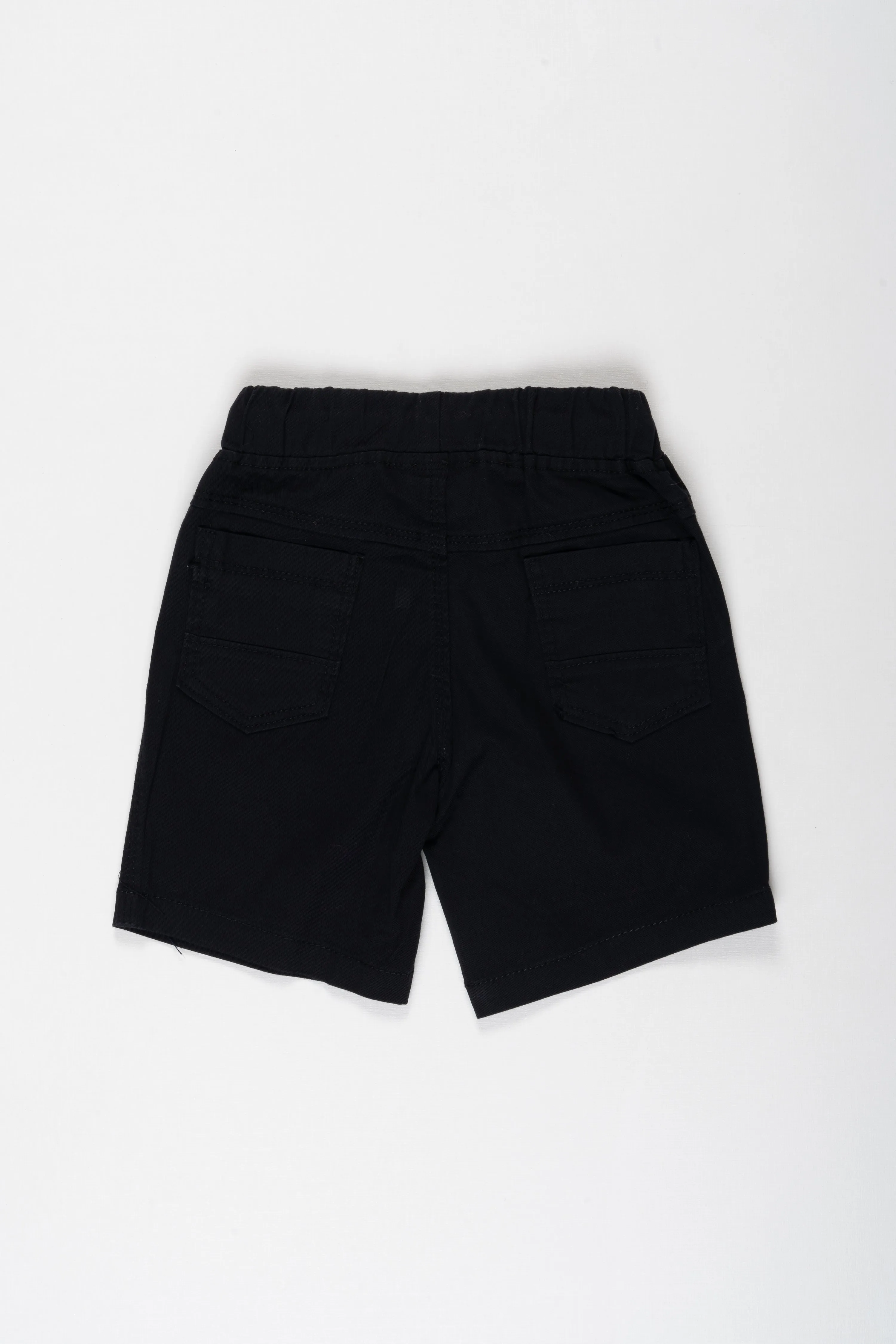 Boys Essential Black Athletic Shorts with Embroidered Emblem