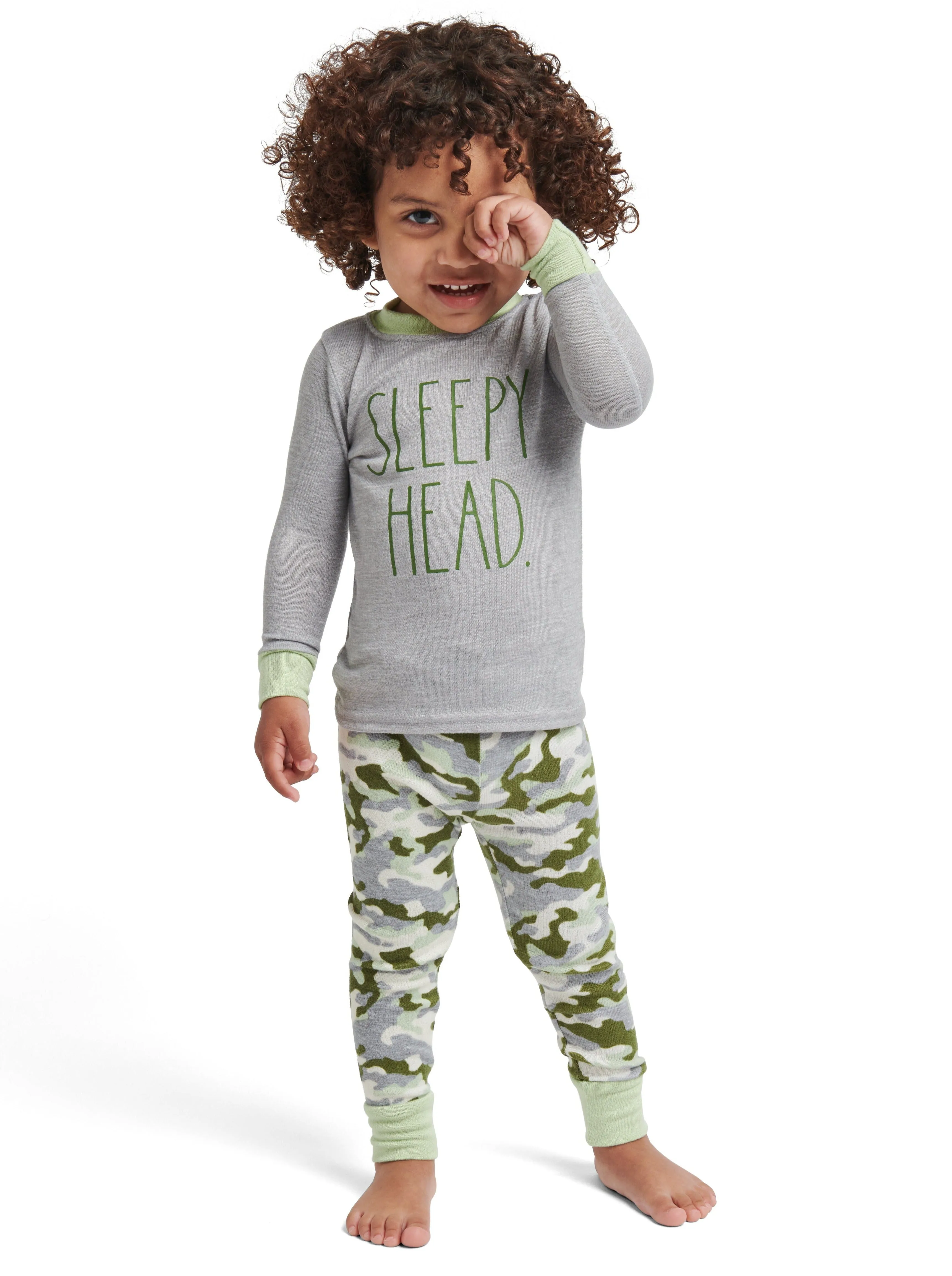 Boys' "SLEEPY HEAD" Long Sleeve Top and Joggers Pajama Set