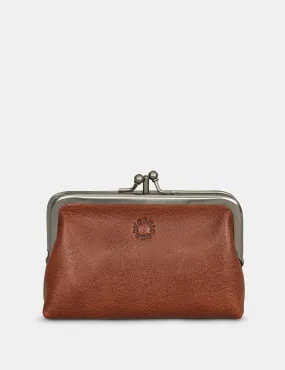 Brown Leather Aubrey Frame Purse