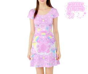 Bubblegum Bunny short sleeve skater dress [made to order]