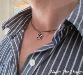 Celtic Necklace - Leather Cord Celtic Knot Pendant for Men