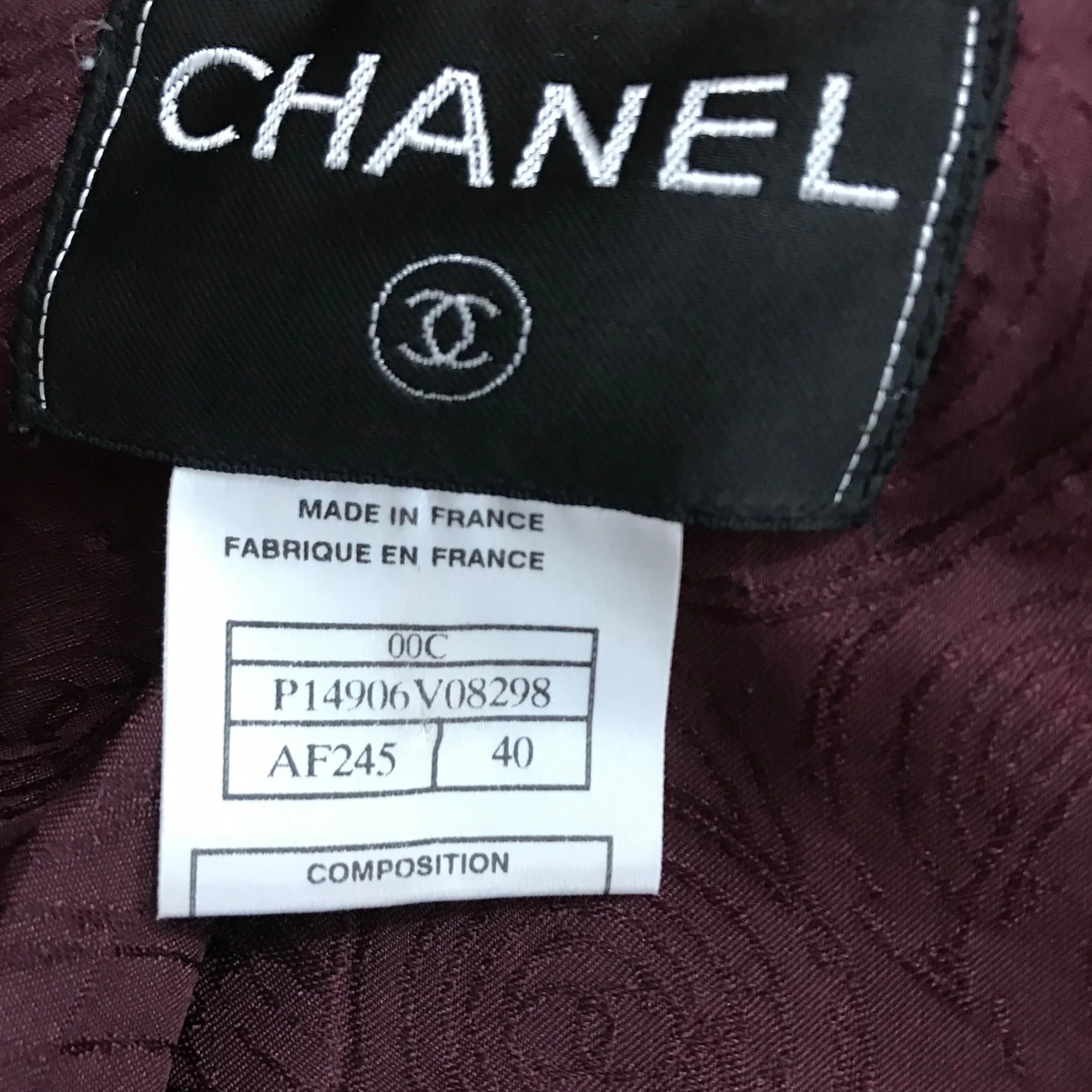 Chanel 00C Maroon Sequined Short Jacket Size US10 | FR40