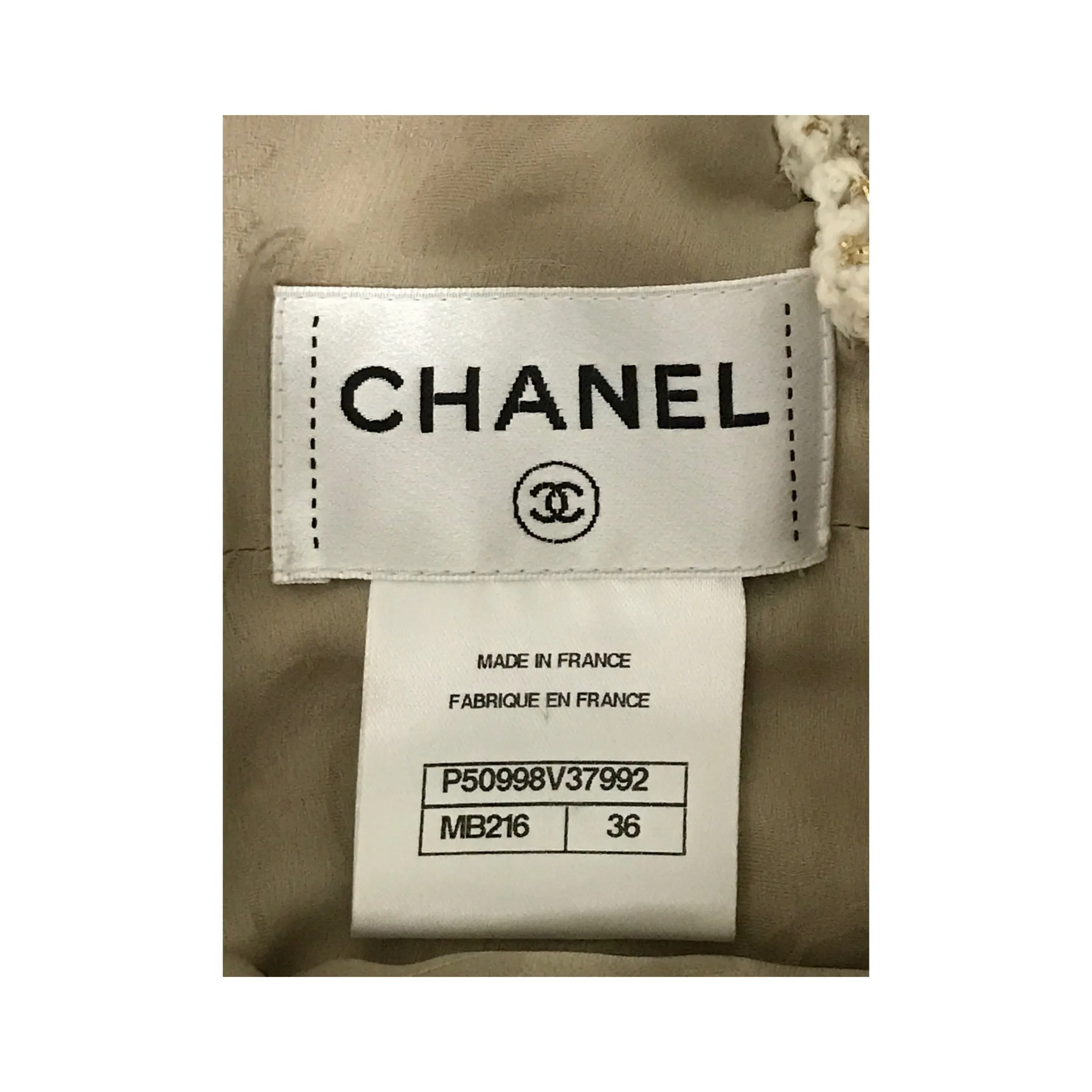 Chanel Tan Gold Tweed Fantasy Sleeveless Dress