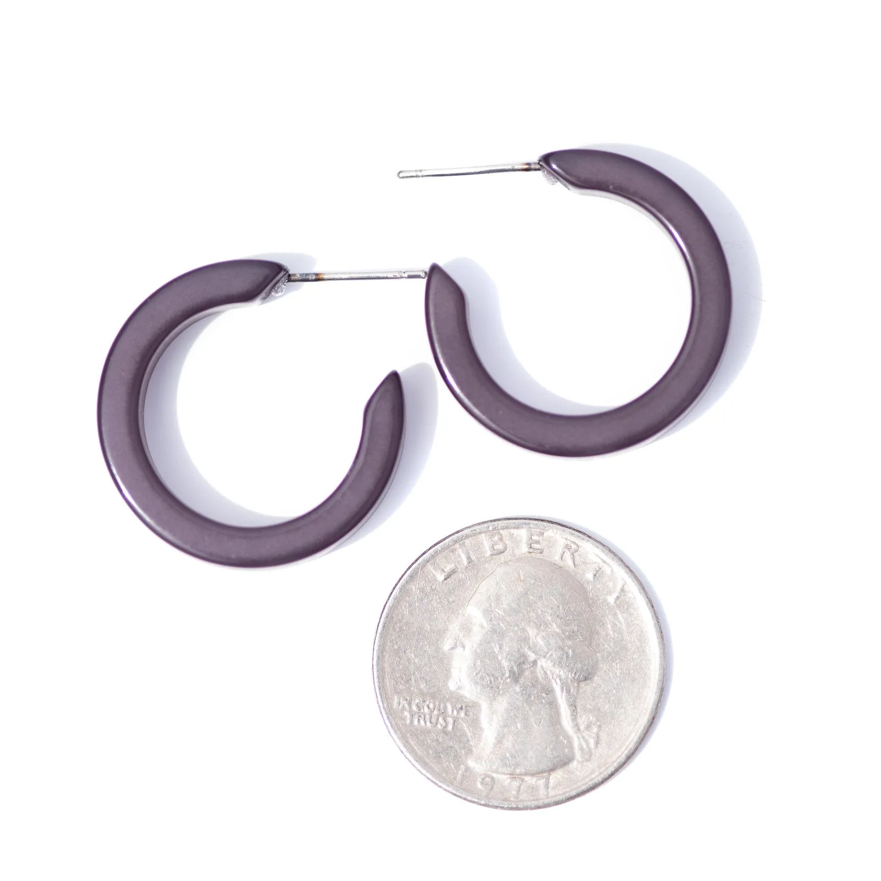 Charcoal Moonglow Mini Classic Hoop Earrings