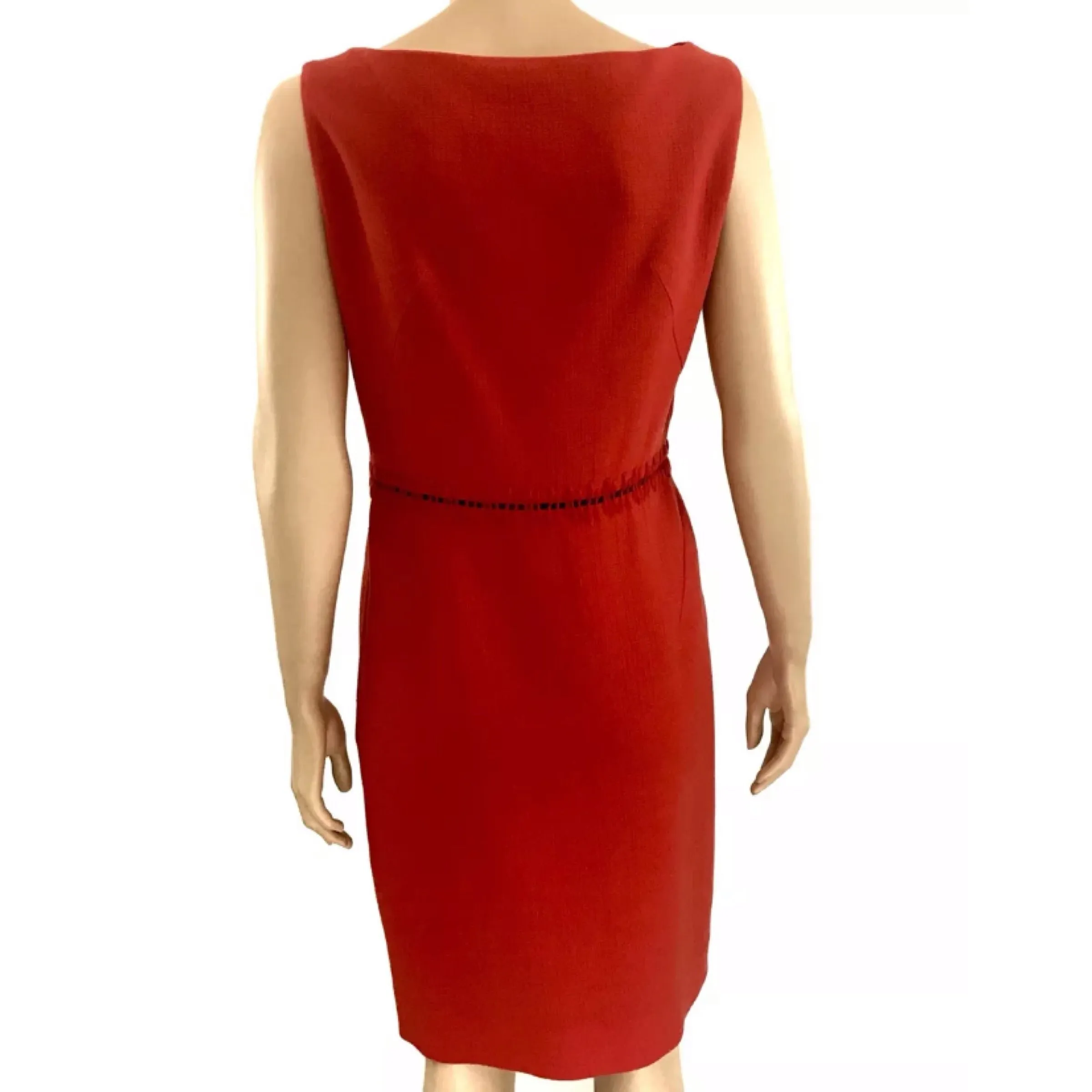 Christian Lacroix Paris Red Crochet Sleeveless Dress Size US10 | IT44