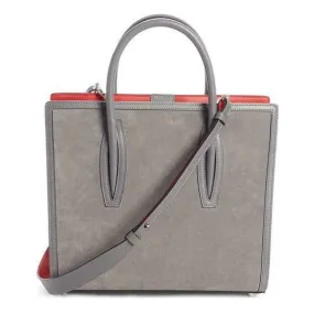 Christian Louboutin Medium Paloma Suede Grey Leather Tote