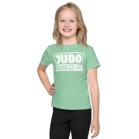 Comfortable Movement: Girl's Short Sleeve Judo Rash Guard - Vista Blue