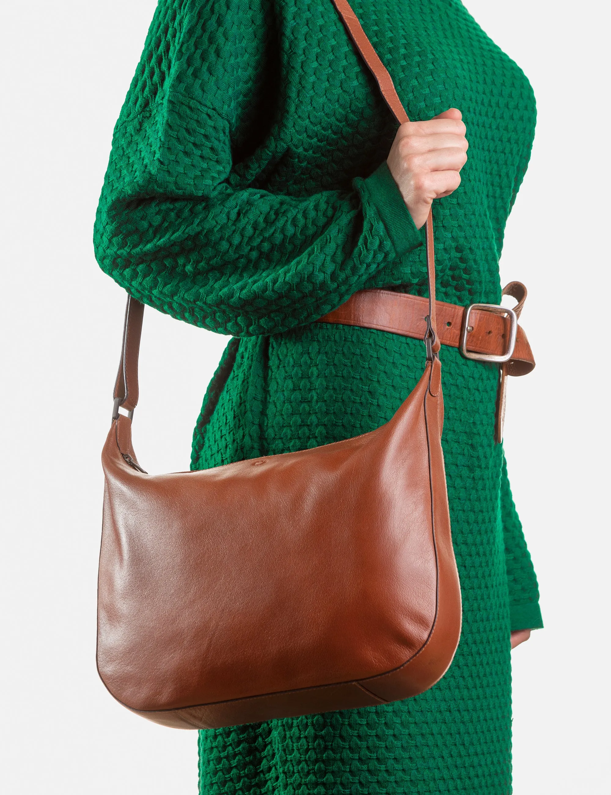 Dolton Brown Leather Hobo Bag