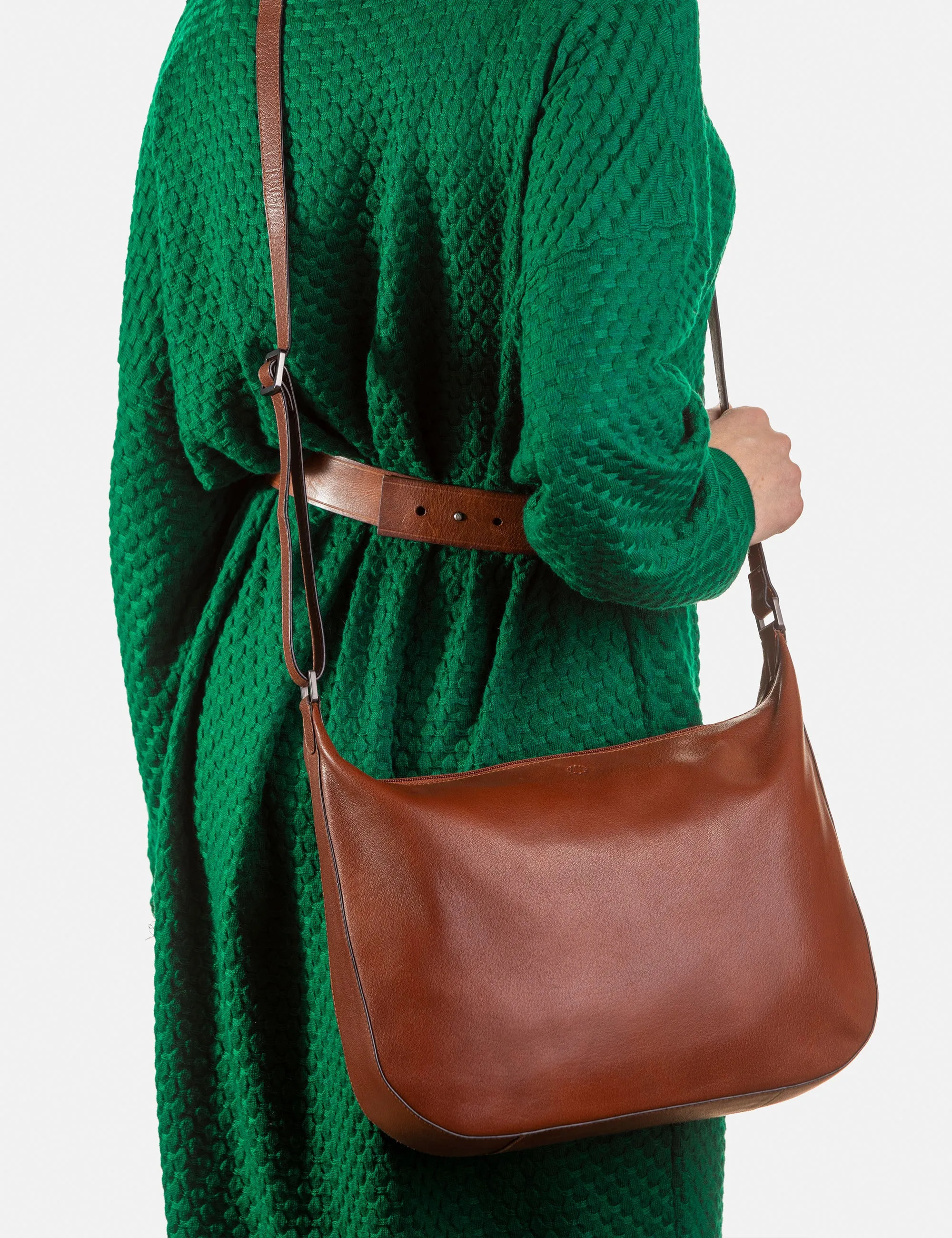 Dolton Brown Leather Hobo Bag