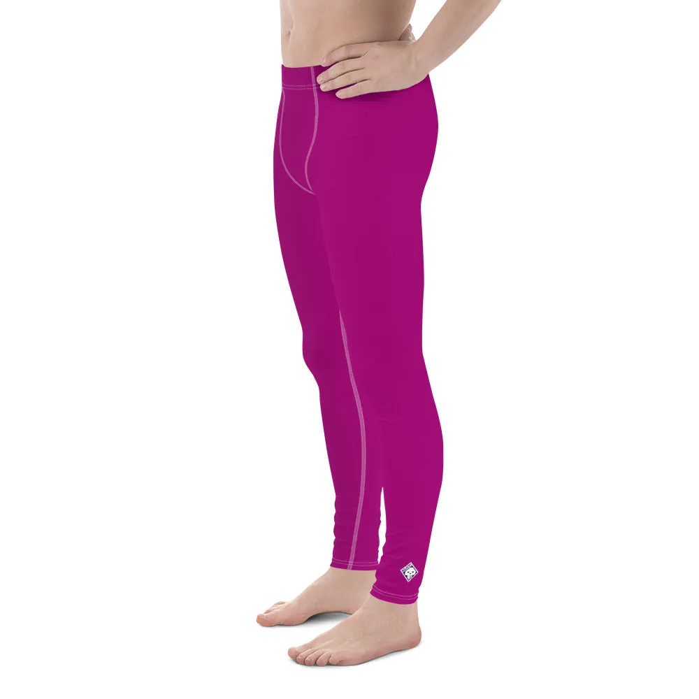 Effortless Active Style: Solid Color Leggings for Him - Vivid Purple