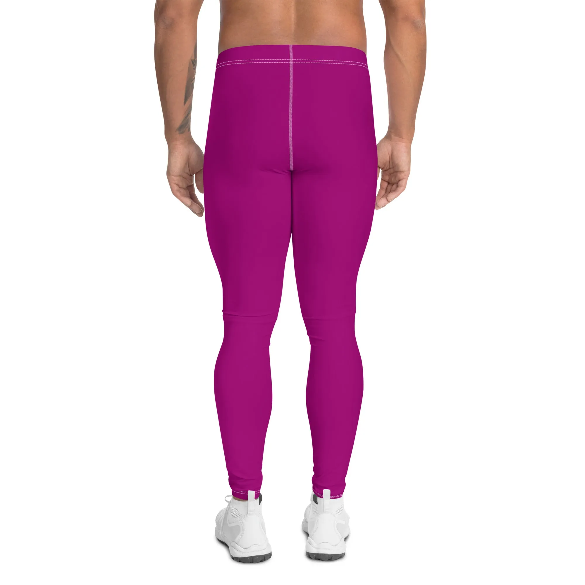 Effortless Active Style: Solid Color Leggings for Him - Vivid Purple