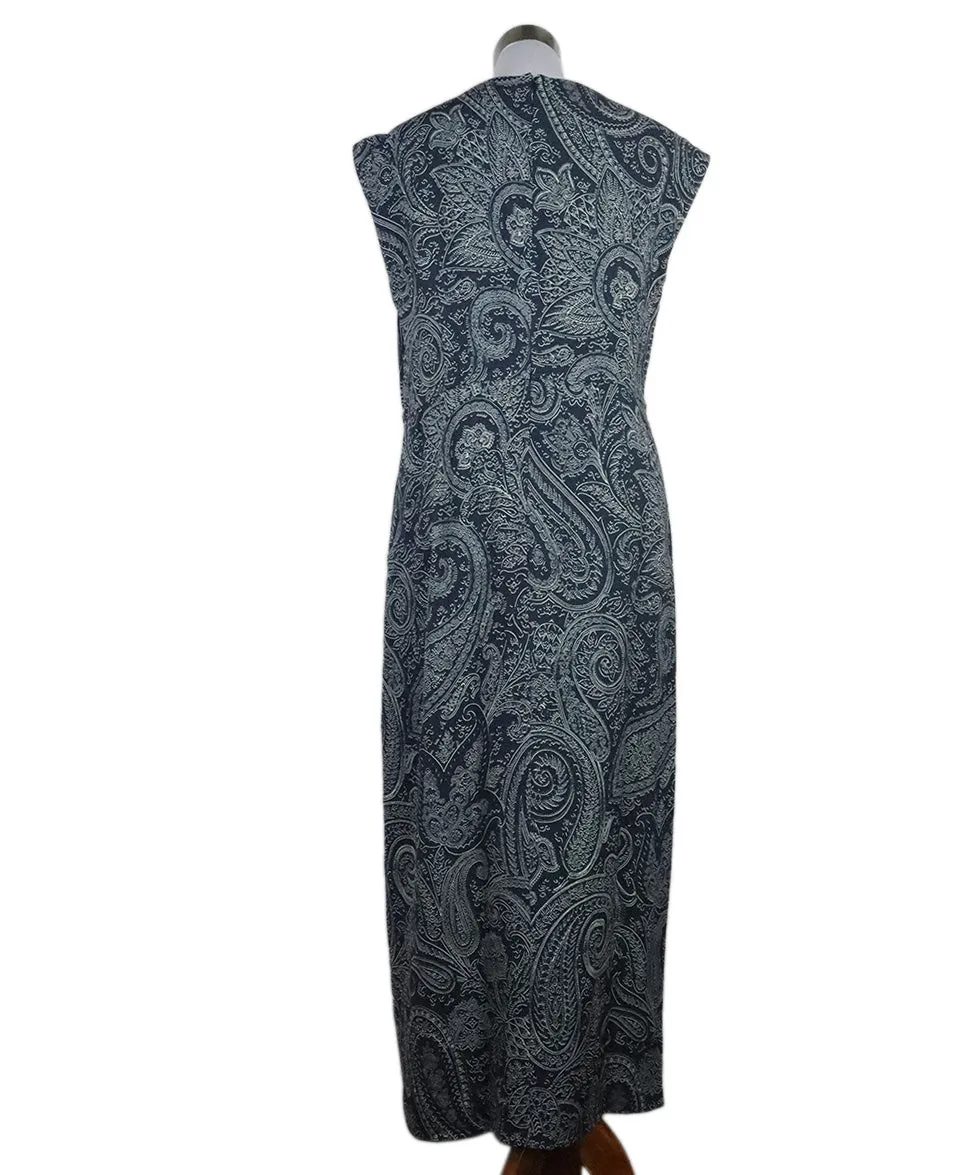 Etro Navy & White Print Dress sz 14