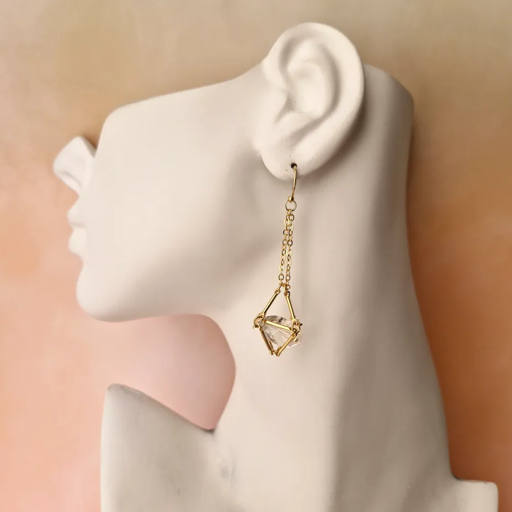 Gem Web Single Drop Earrings