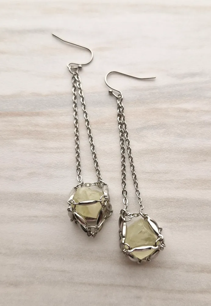 Gem Web Single Drop Earrings