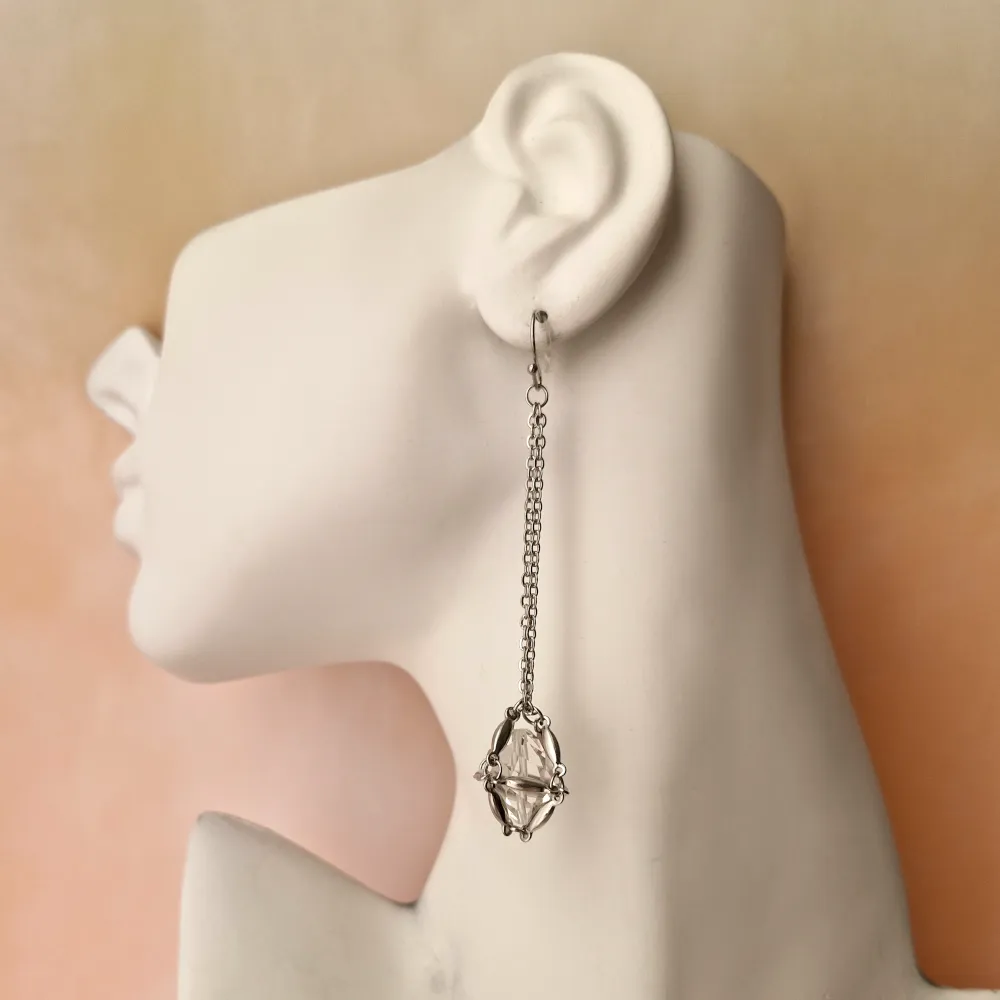 Gem Web Single Drop Earrings