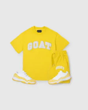 GOAT Chenille Tee and Shorts Set (Yellow Snakeskin)