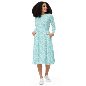 God's Louloudia Prasino long sleeve midi dress