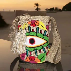 Julia Large Handmade Punch Needle Wayuu Mochila Bag