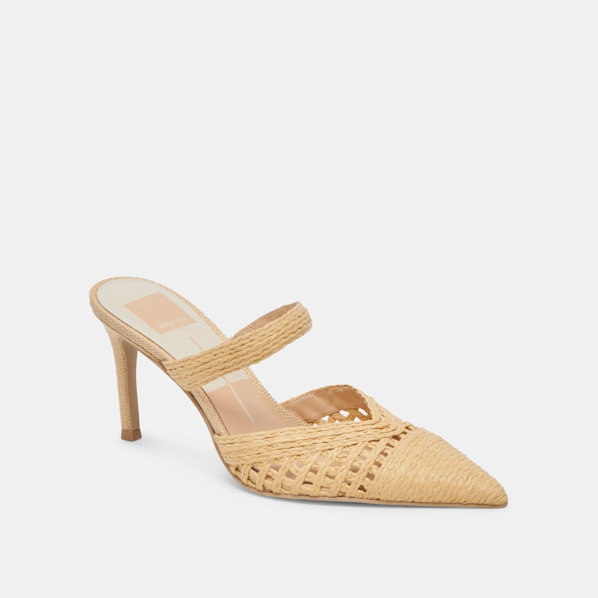 KALINE HEELS LT NATURAL RAFFIA