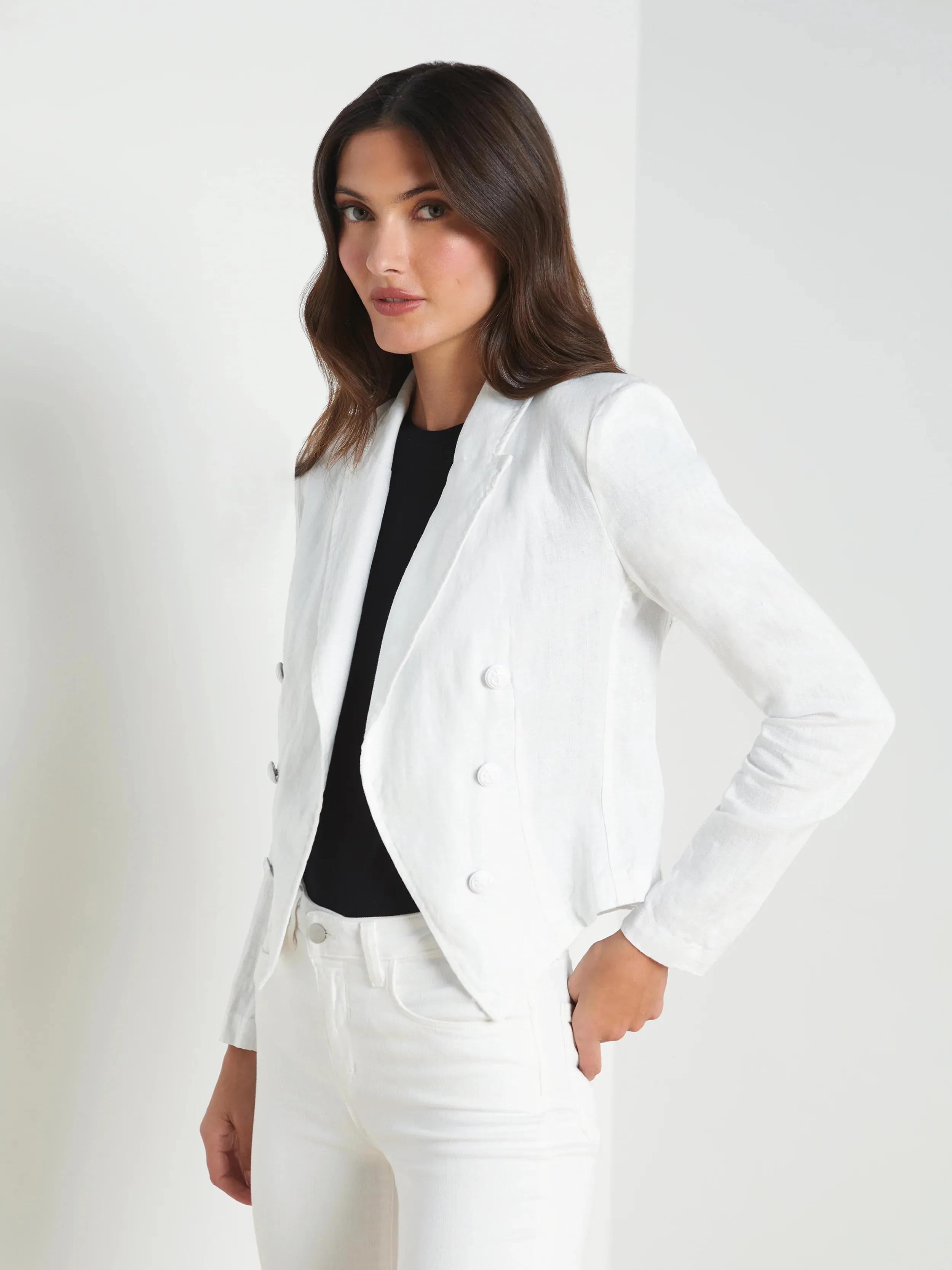 L’agence - Wayne Linen Blazer - Blanc