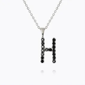 Letter Necklace H / Black