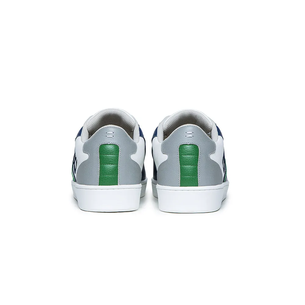 Men's Adelaide White Blue Green Leather Sneakers 02612-054