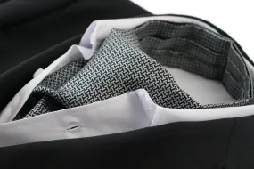 Mens Grey & Black Tetris Patterned Cravat