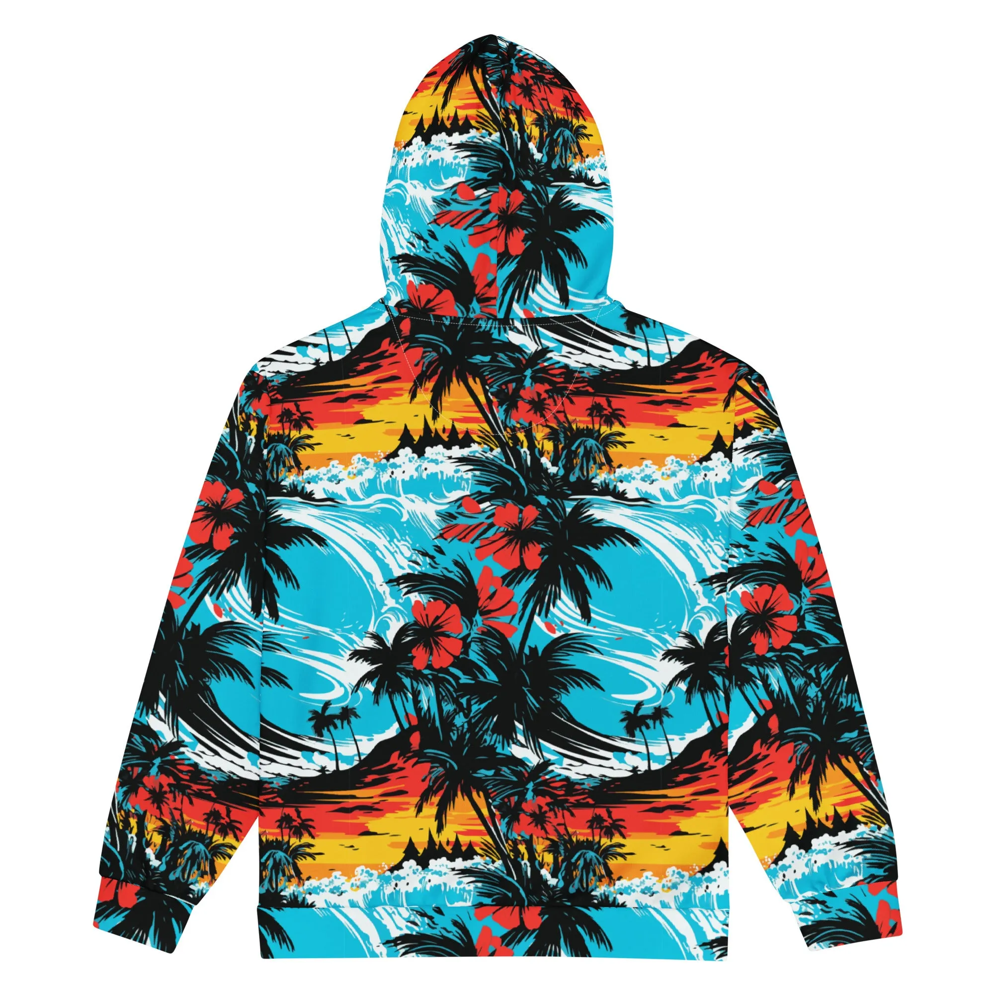 Mens Zip Hoodie - Sunset Waves 001