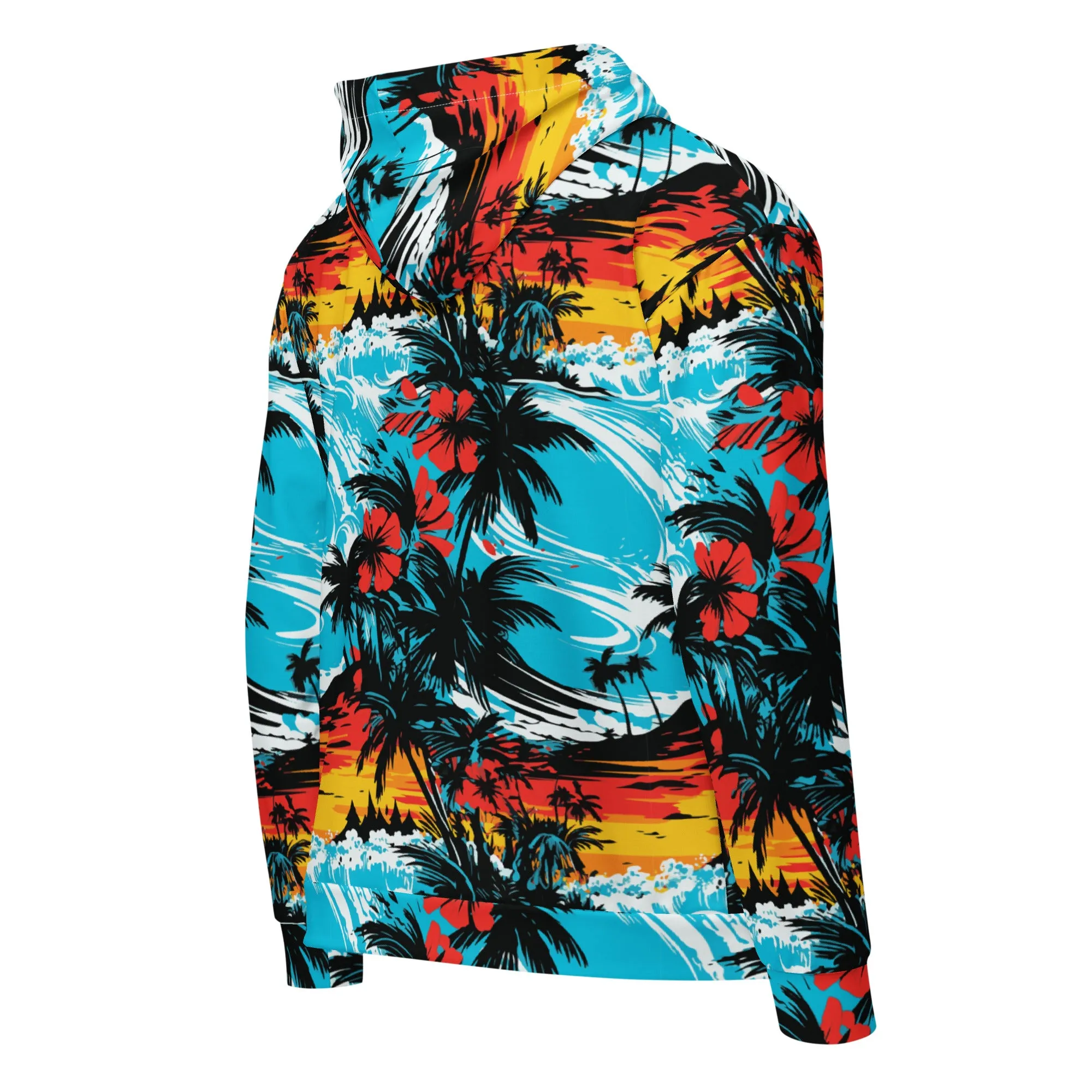 Mens Zip Hoodie - Sunset Waves 001