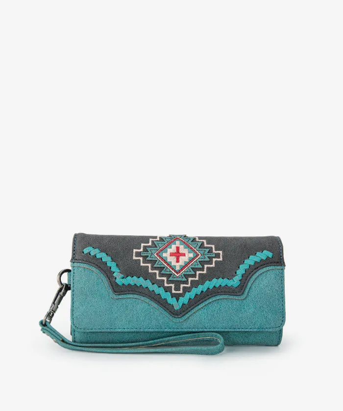 Montana West Aztec Embroidered Wallet