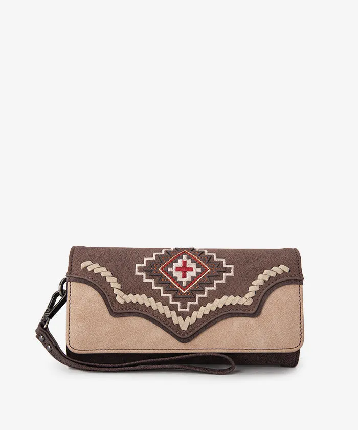 Montana West Aztec Embroidered Wallet